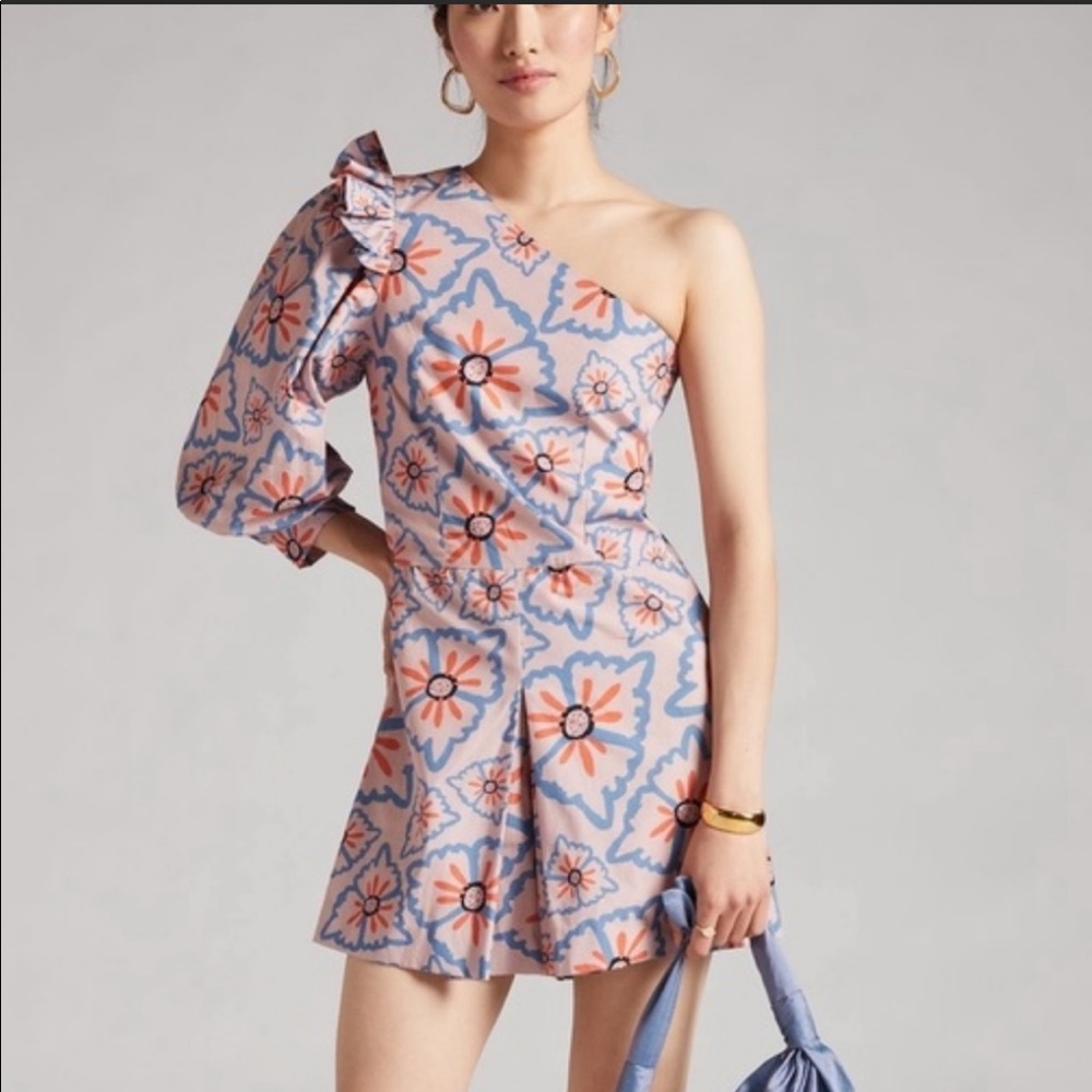 Anthropologie, Atelier Nadia Floral One-Shoulder Romper